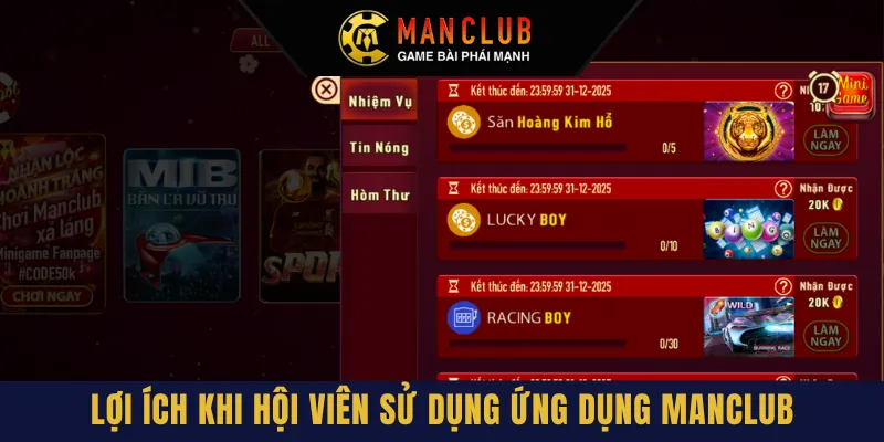 Lợi ích khi hội viên sử dụng ứng dụng Manlucb 