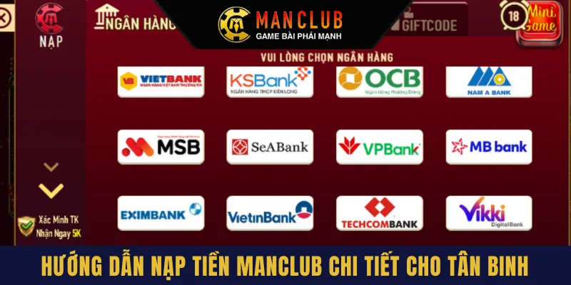 Hướng dẫn nạp tiền Manclub chi tiết cho tân binh đơn giản